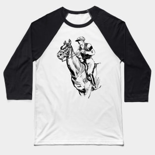 Vintage Jockey on Horseback Baseball T-Shirt